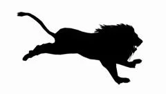 Lion run,Endangered wild animal wildlife running sketch silhouette.