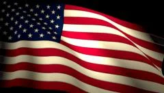 USA US American Flag Closeup Waving Backlit Seamless Loop CG