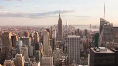 4K Aerial Sunset timelaspe of Manhattan skyline - New York - USA