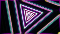 Neon lights vintage triangles tunnel loop - 1080p