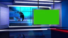 News TV Studio Set 32-Virtual Green Screen Background Loop
