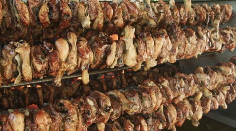 0399 skewered  meat Stock Footage 40492566