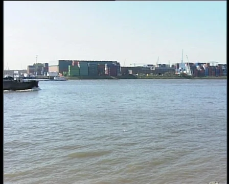 04 boat passing by Stock Footage 371263