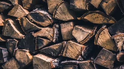 04 firewood rack background Stock Photos
