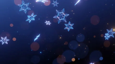04 floating-glowing-snowflakes-dark-blue-background-winter-bokeh-festive-dig Stock Footage 317913078