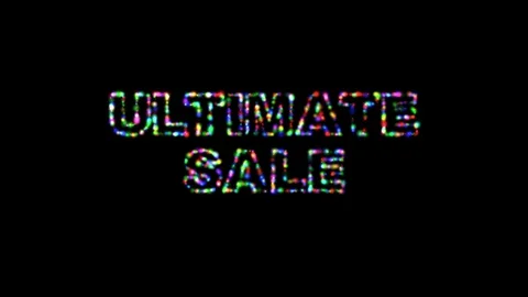 04 Text Animation with Colored Particles Ultimate Sale Stock-Footage 128827516