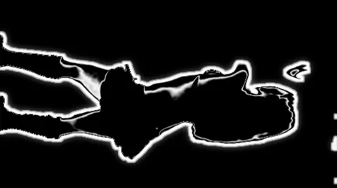 04- Vertical HD sexy dancer silhouette - white on black Stock Footage