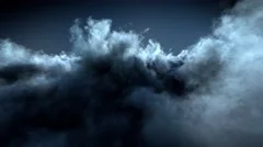 4k, impressive looped intro background, Night flight over high-detailed clouds