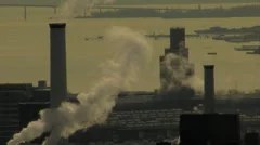 Waterfront Factory Pollution Skyline