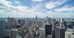 New York City Manhattan buildings skyline time-lapse daytime 4k