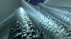 Industrial corrugated air ducts.