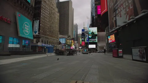 041020 Empty Times Square in Midtown Manhattan Stock Footage 251198145