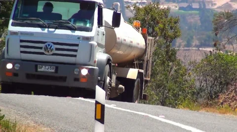 0411 Truck on a mountain Stock Footage 34271673