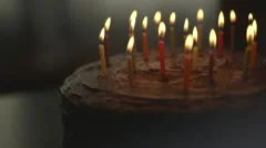 Birthday cake and candles blown out