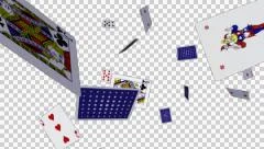 Playing Cards - Flying - Loop - 3 - Alpha Channel - 30 fps