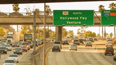Los Angeles Freeway Highway Sunset Timelapse Busy