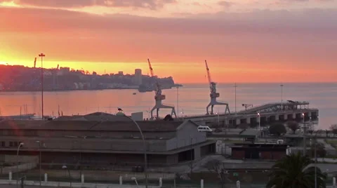 0418 Sunset at Valparaiso Stock Footage 36644542