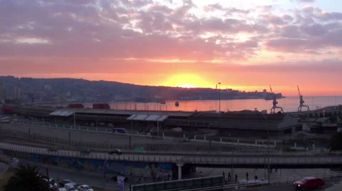 0420 Sunset at Valparaiso Stock Footage 36646744