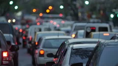 Traffic jam in the city -Dusk. 4k