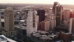 Kansas City Downtown Sunset Aerial Helicopter