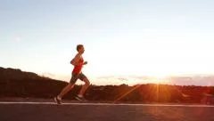 Running runner man athlete training outdoors