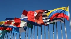 International Flags Blowing in the Wind