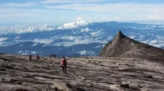 Climbers at the Top of Mount Kinabalu, Sabah, East Malaysia