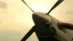 Airplane Propeller Spinning Up Wide 4K