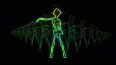 VJ Neon Dancing female skeletons