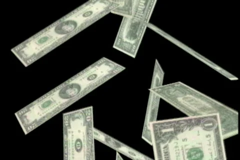 0437 Falling Money $  Stock Footage 709844