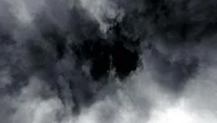 cinematic animation background, flying through stormy clouds, looped