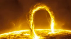 Sun surface and solar flares.