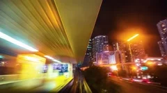 Miami Metromover Timelapse at night (4K)