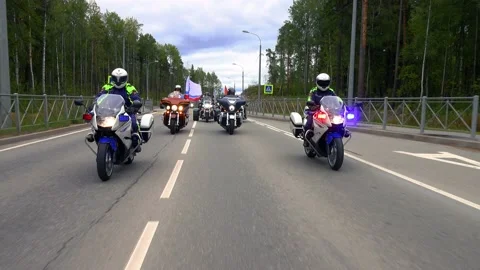 0453 Russian Bikers Stock Footage 160672844
