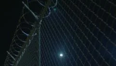 4k Prison Fence at Night