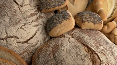 0455  Many different kinds of bread. Tracking shot 動画素材 41854226
