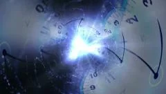 Time Travel Concept, Clocks Tunnel Background