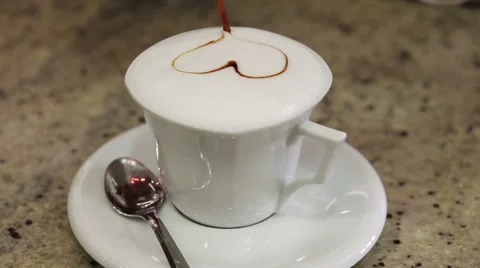 0458 Capuccino heart Stock Footage 42707623