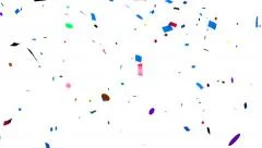 Multi-colored confetti falling, holiday abstract background