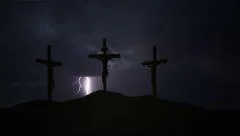 Calvary hill with cloudy sky and lightning 1