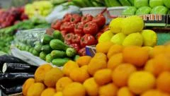 Colorful fruits and vegetables market