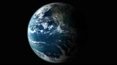 Earth Spinning Slowly Seamless Loop Turning Globe Rotating Slowly 360 4K