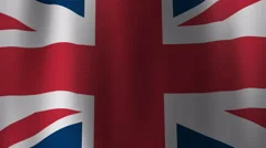 Union Jack or United Kingdom Flag Blows Slowly in the Wind
