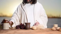 Jesus at Communion table
