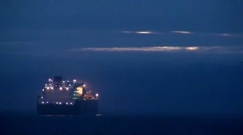 0469 Ship in the fog Stock Footage 34275601