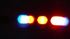 Police Lights at Night Rack Focus