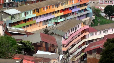 0473 Special constructions on hills Stock Footage 35601073
