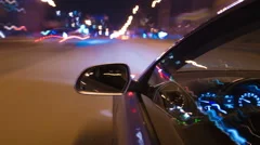 The night car driving time lapse, wide angle shot