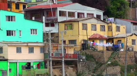0477 Special constructions on hills, Valparaíso Stock Footage 35598134