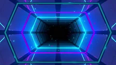 Neon Cosmic Blue Tunnel 04